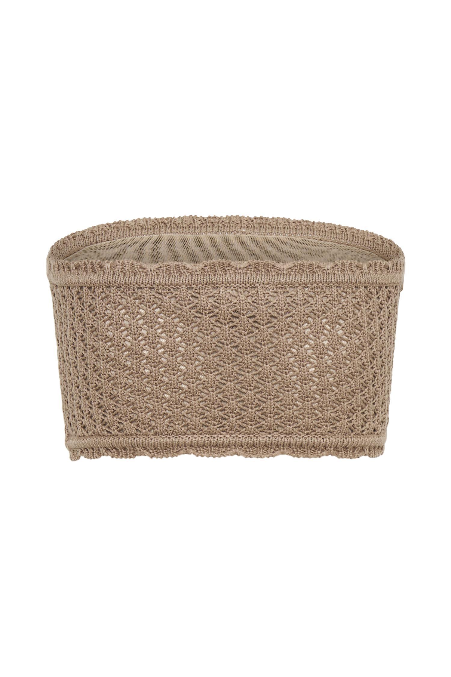 Serina Knit Crop Top - Taupe Product Image