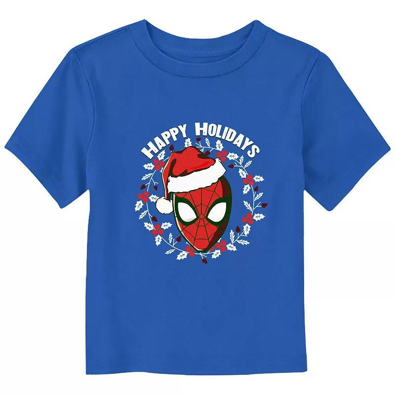 Toddler Boy Marvel Spider-Man Christmas Wreath Happy Holidays Graphic Tee, Toddler Boys Product Image