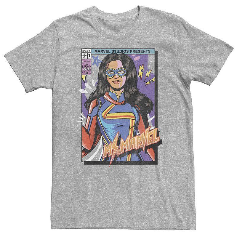 Big & Tall Marvel Ms. Marvel Cover Poster Tee, Mens Athletic Grey Product Image