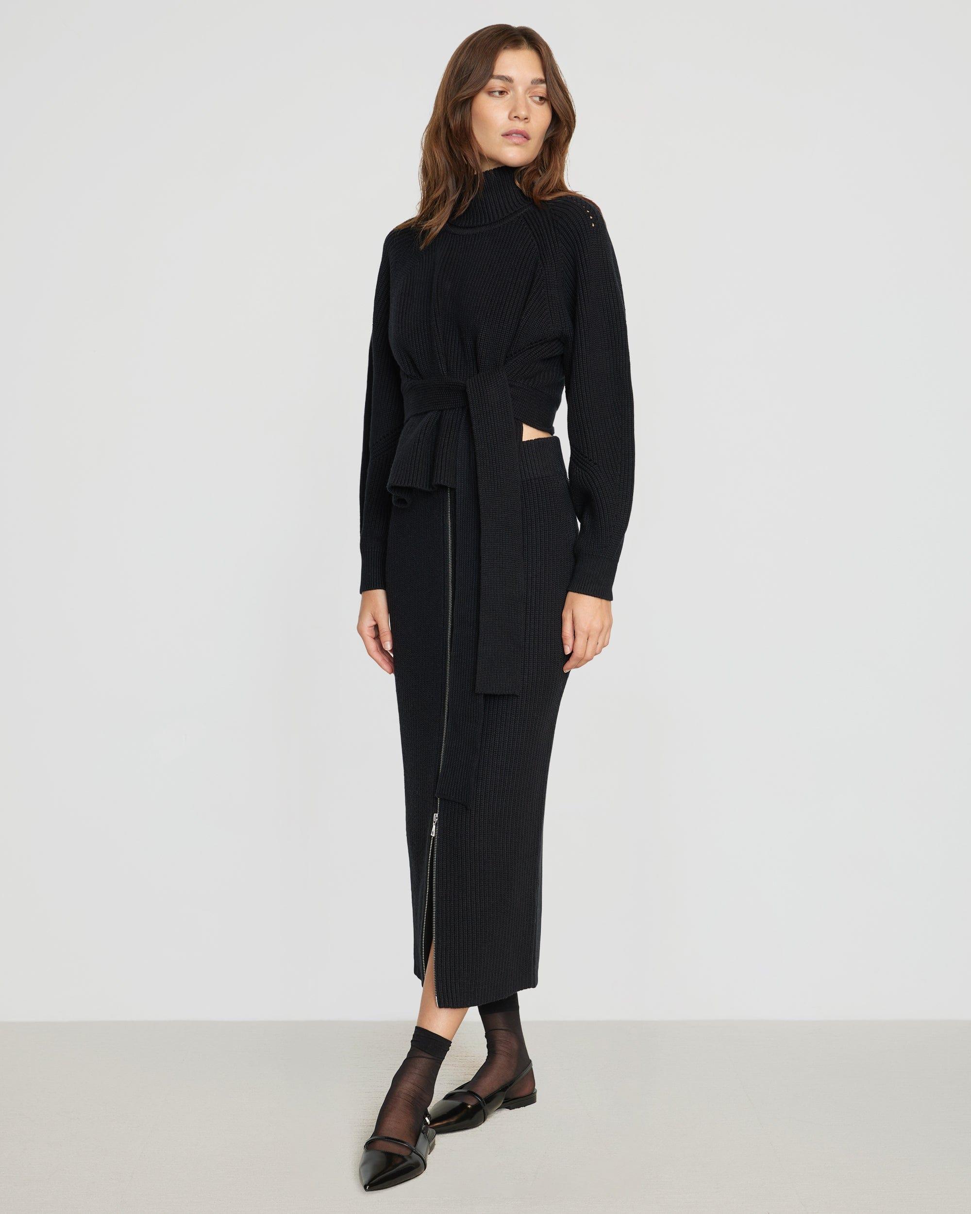 Hiwa Tie-Waist Turtleneck Sweater Product Image