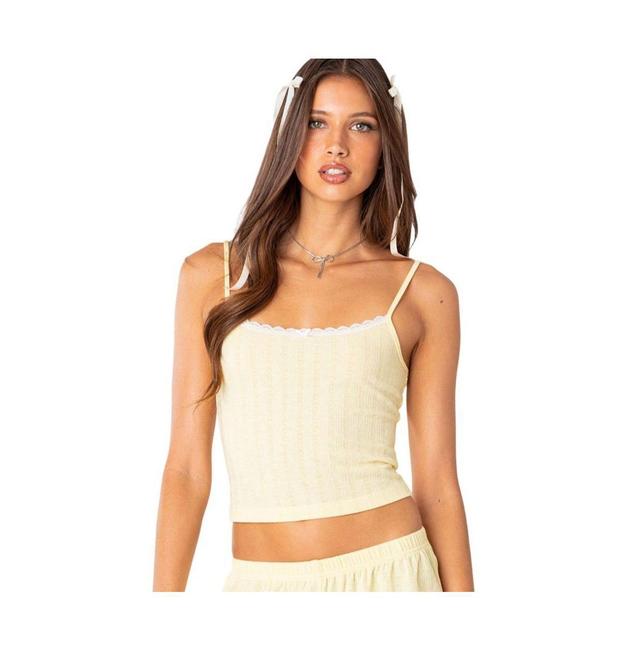 EDIKTED Irene Pointelle Crop Camisole Product Image