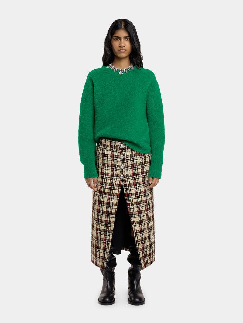 LONG SKIRT IN WOOL TARTAN Product Image