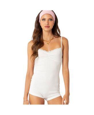 Womens Karla Ruched Open Back Romper Product Image