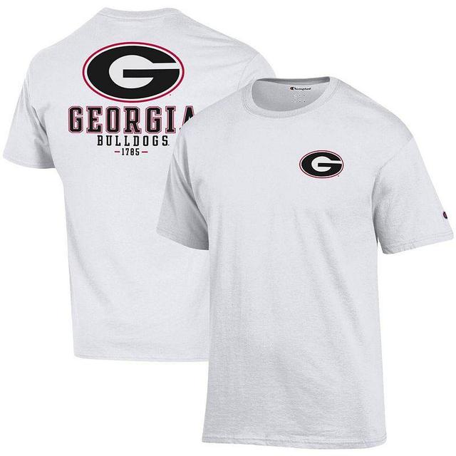 Mens Champion White Georgia Bulldogs Stack 2-Hit T-shirt Product Image