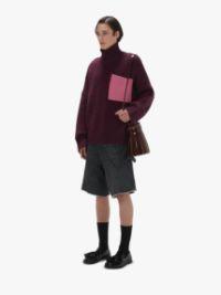 PATCH POCKET TURTLENECK SWEATER in purple | JW Anderson US  Product Image