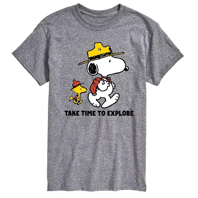 Big & Tall Peanuts Beagle Scouts Time To Explore Graphic Tee, Mens Grey Gray Product Image