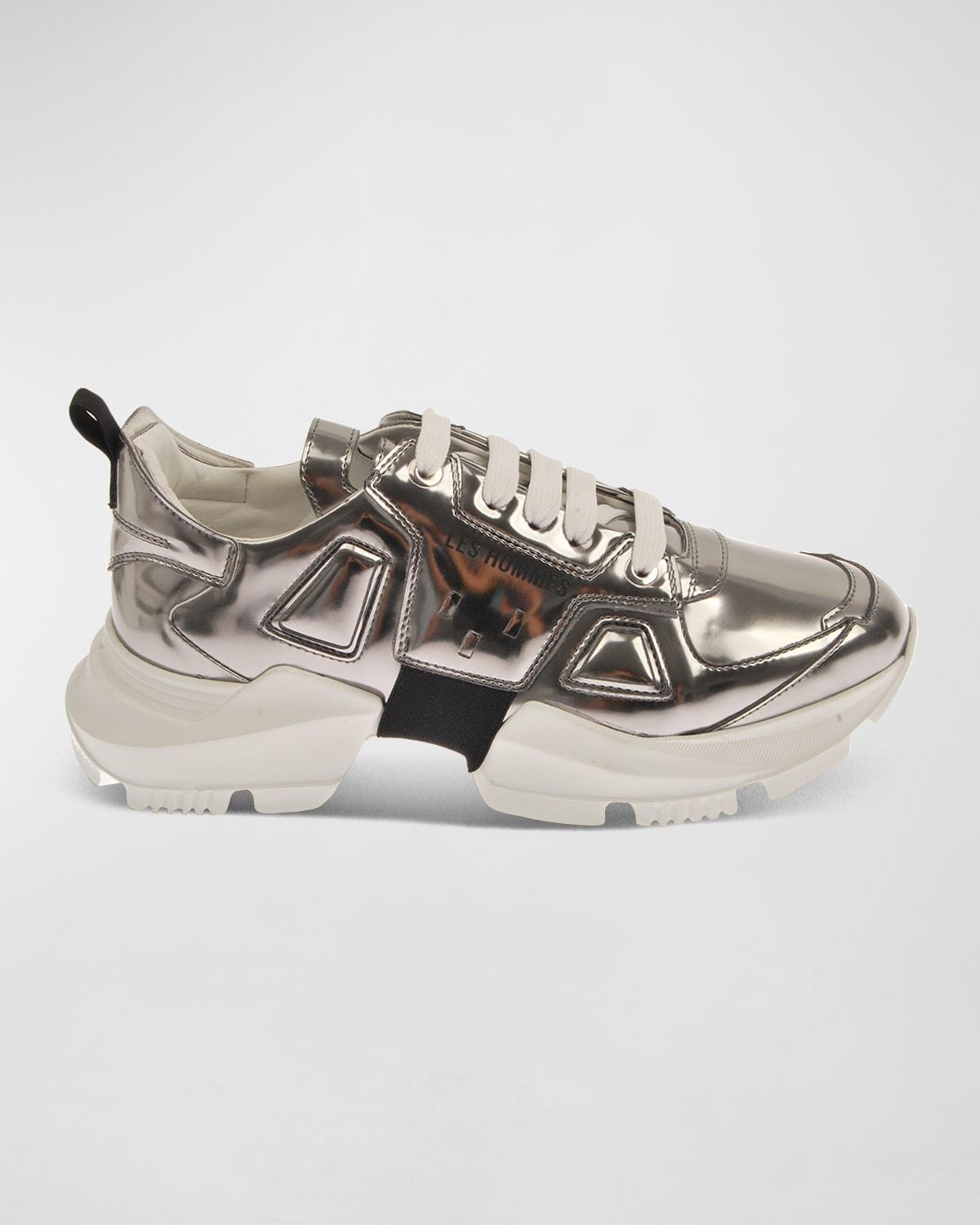 Mens Metallic Chunky Low-Top Sneakers Product Image