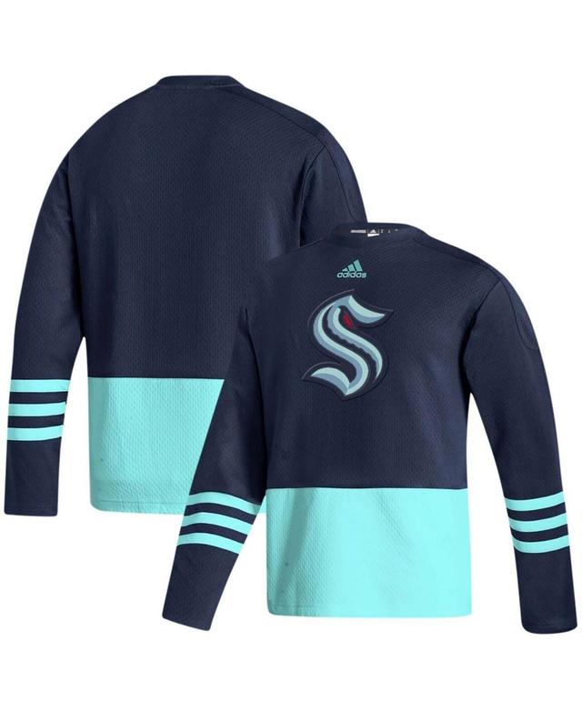 Mens Deep Sea Blue Seattle Kraken Logo Aeroready Pullover Sweater Product Image