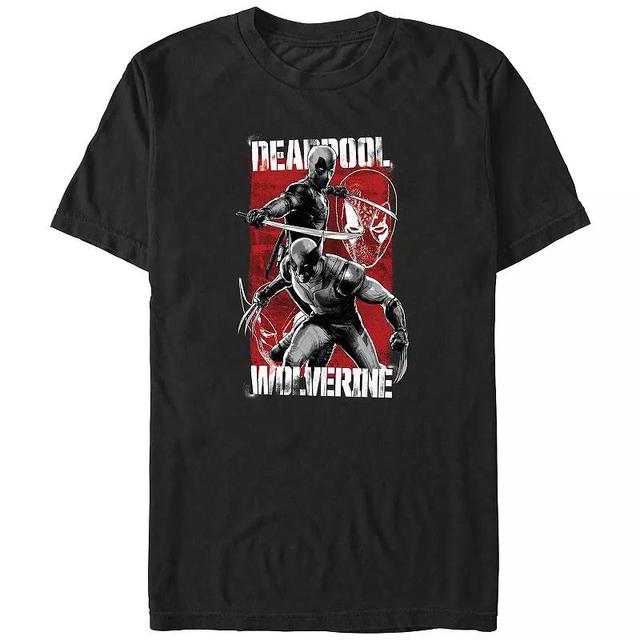 Mens Marvel Deadpool And Wolverine Red Poster Graphic Tee Product Image