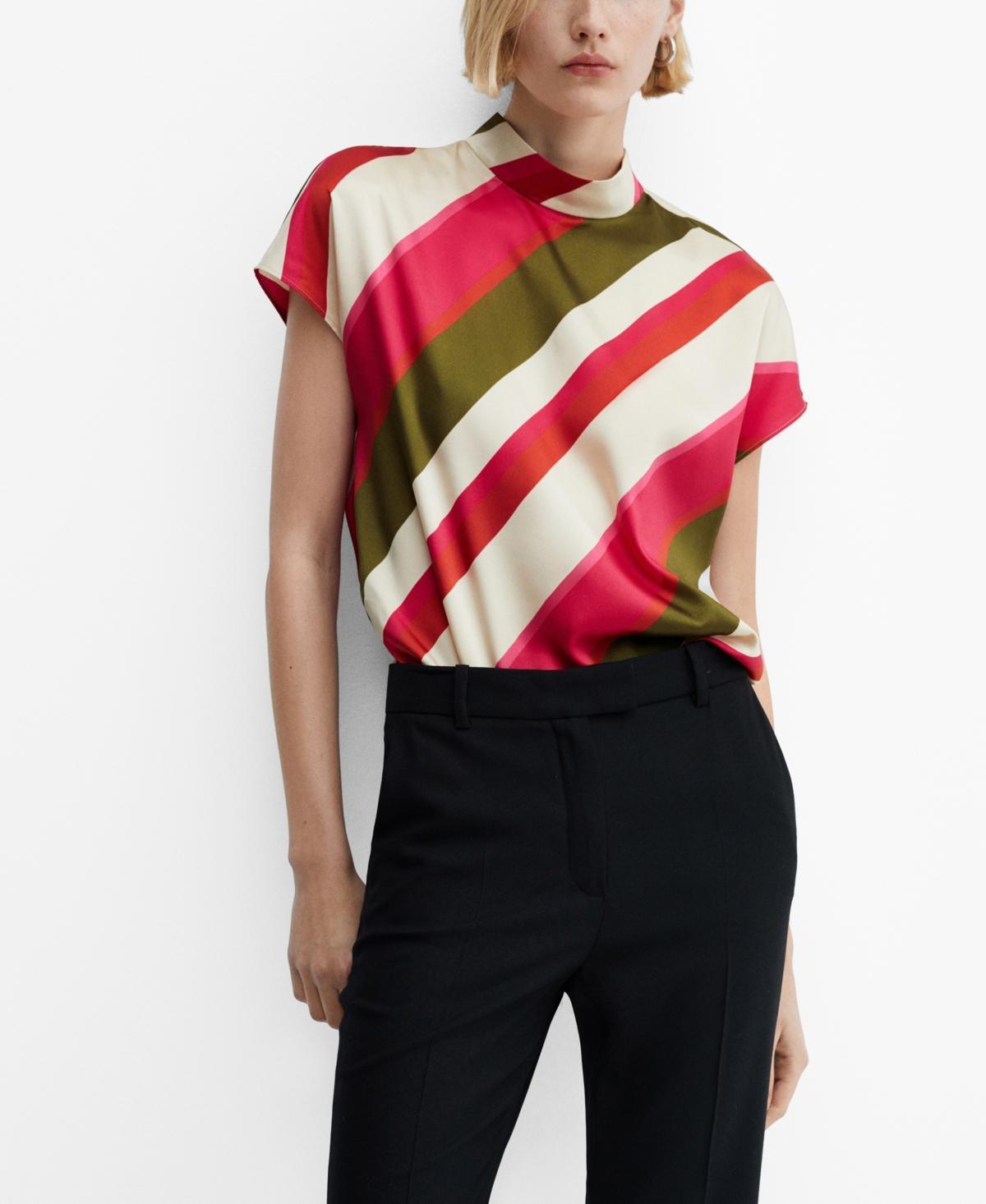 Mango Womens Striped Blouse Product Image