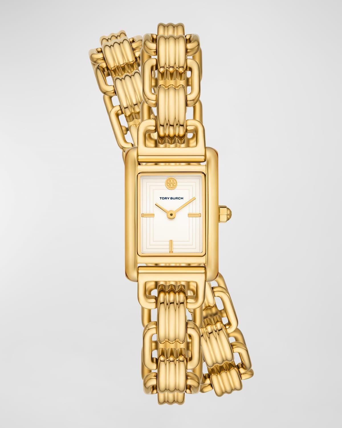 Tory Burch Womens The Eleanor 3-in-1 Gold-Tone Stainless Steel Bracelet Watch 19mm Product Image