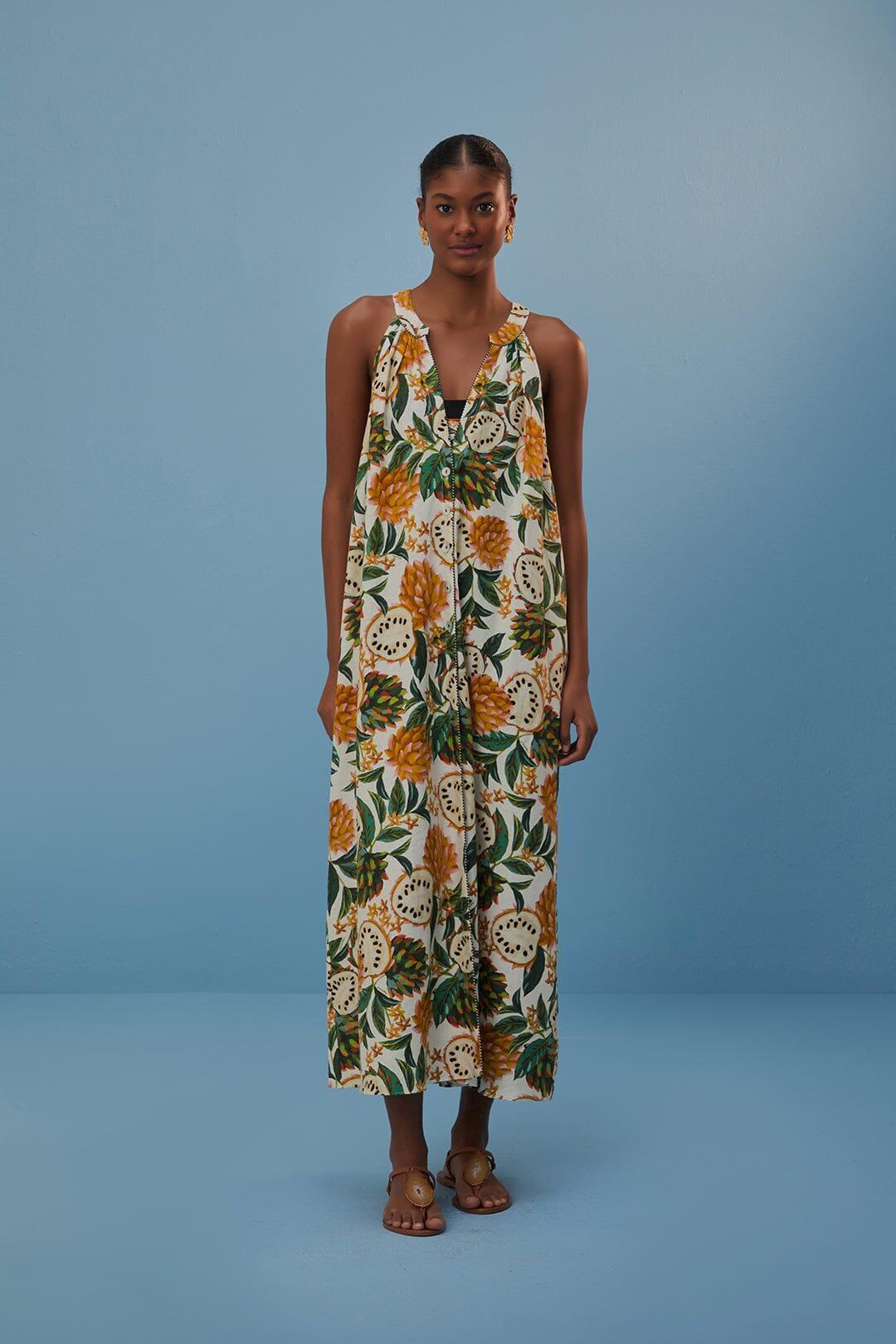 Womens Biriba Banana Print Cover-Up Maxi Dress Product Image