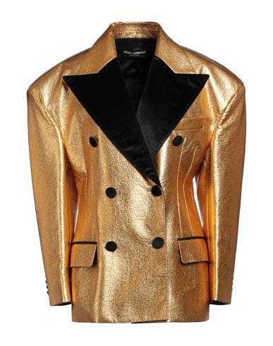 DOLCE & GABBANA Woman Blazer Gold Size 10 Cotton, Polyester Product Image