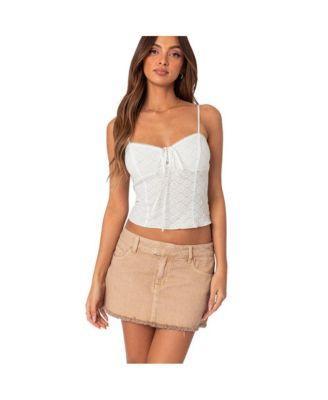 Edikted Womens Textured Lacey Tank Top Product Image