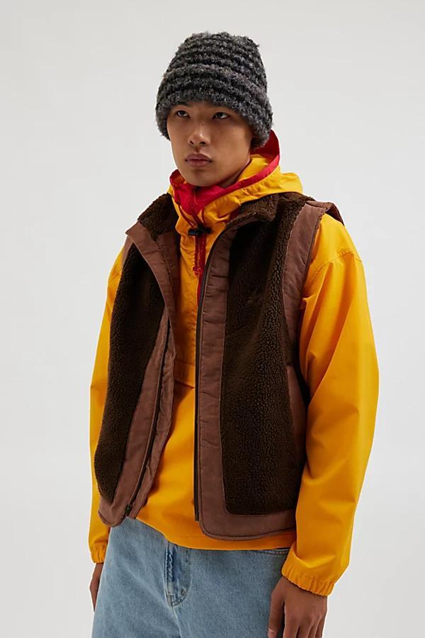 BDG Fleece & Cord Zip Vest Jacket Mens at Urban Outfitters Product Image