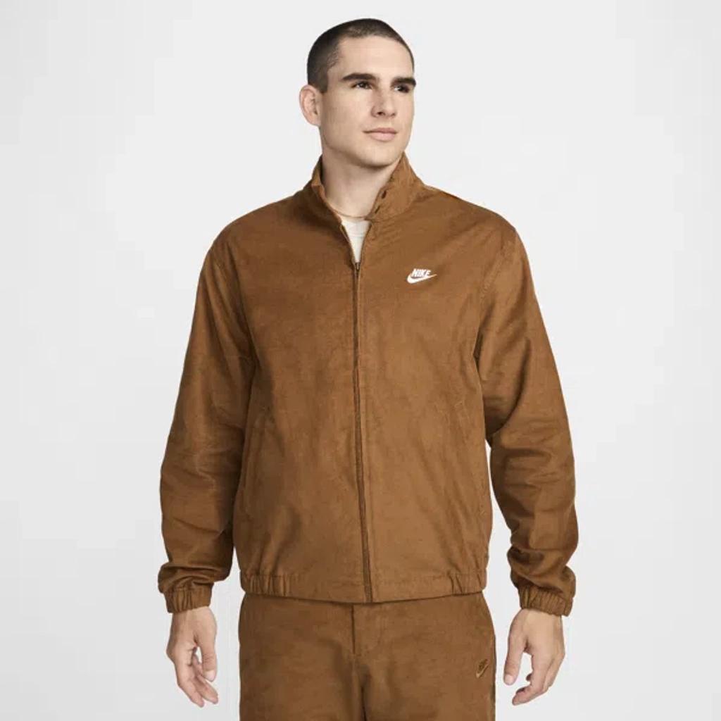 NIKE Men's  Sportswear Club Corduroy Harrington Jacket In Lt British Tan/white Product Image