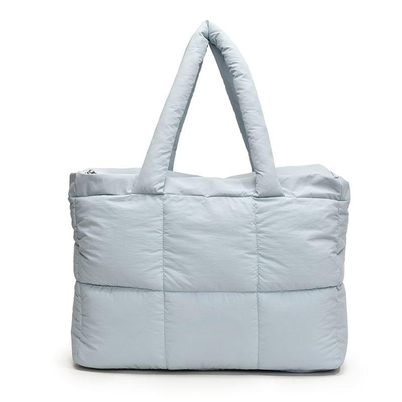 Plain Quilted Nylon Tote Bag Product Image