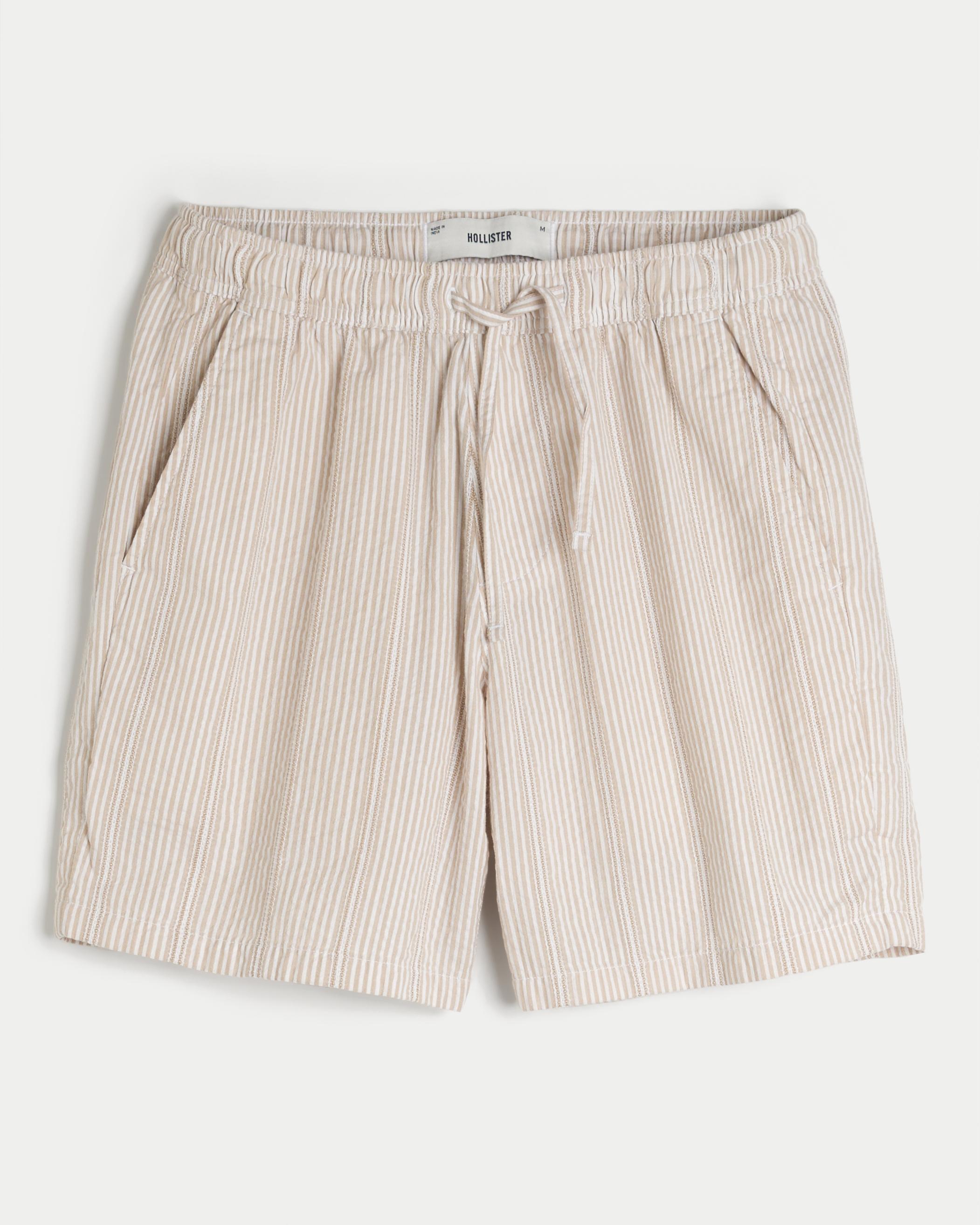 Above-the-Knee Crinkle Cotton Shorts Product Image