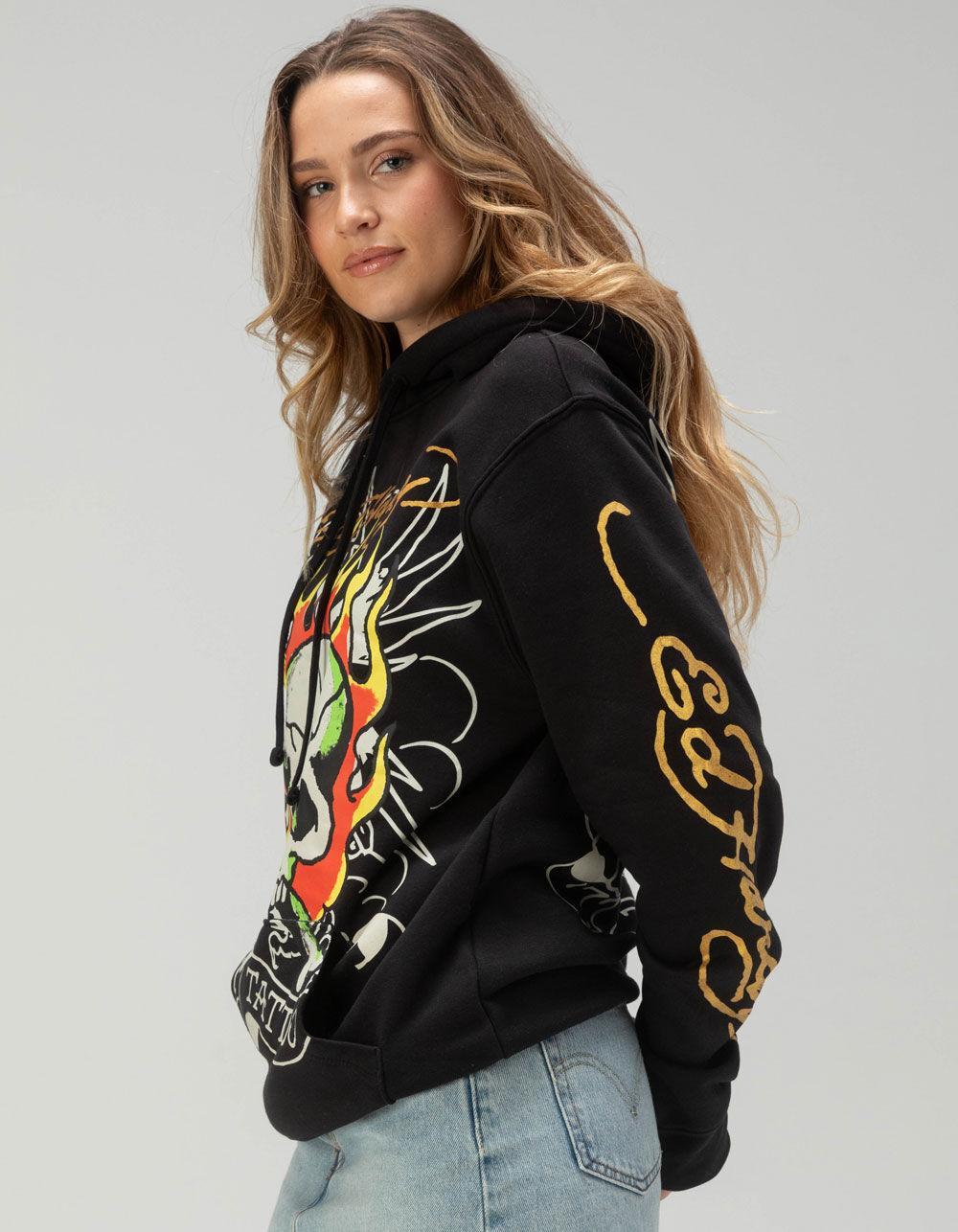 ED HARDY Fire Skull Womens Hoodie Product Image