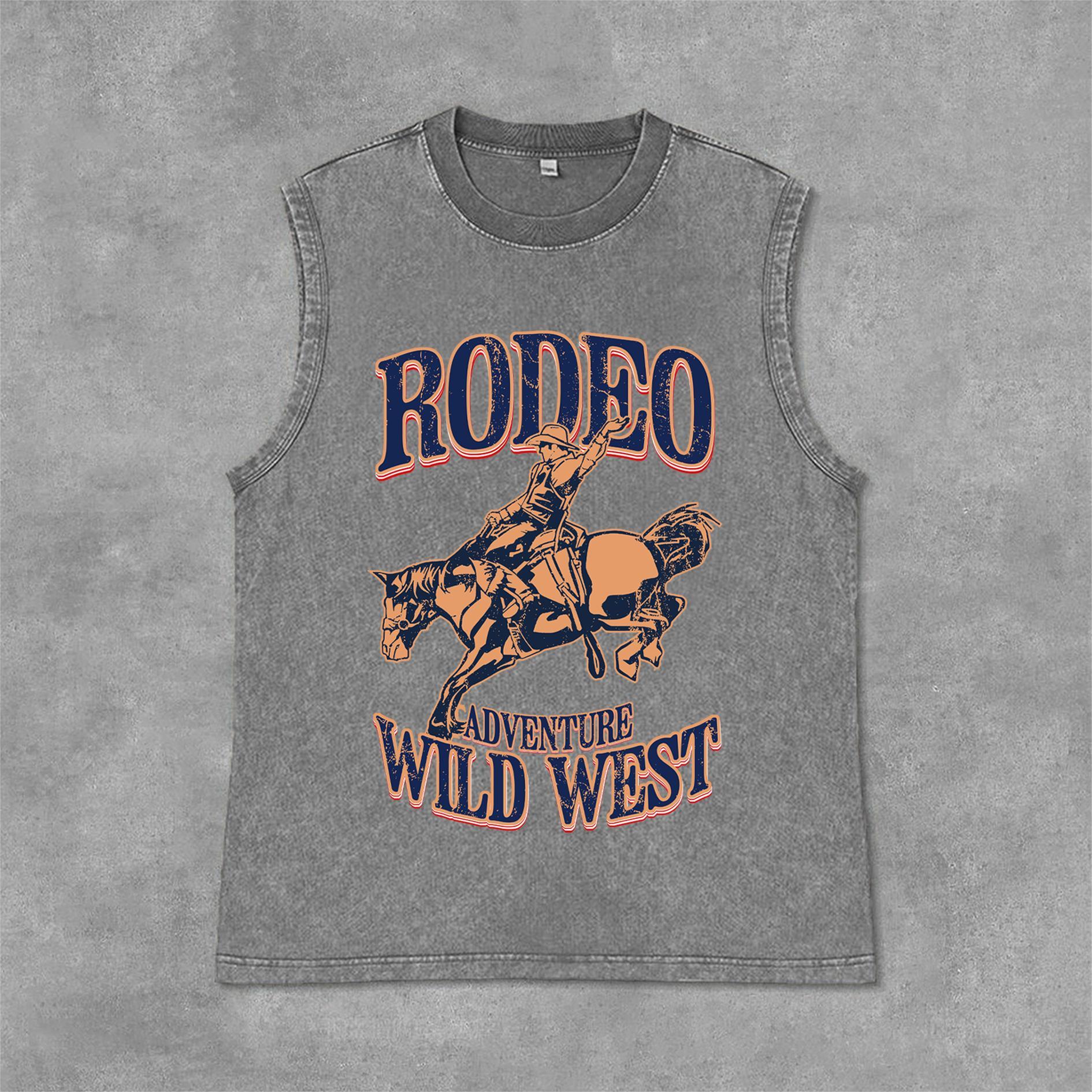 Coors Banquet Rodeo Classic Graphics Print Acid Washed Sleeveless Tank Top Product Image