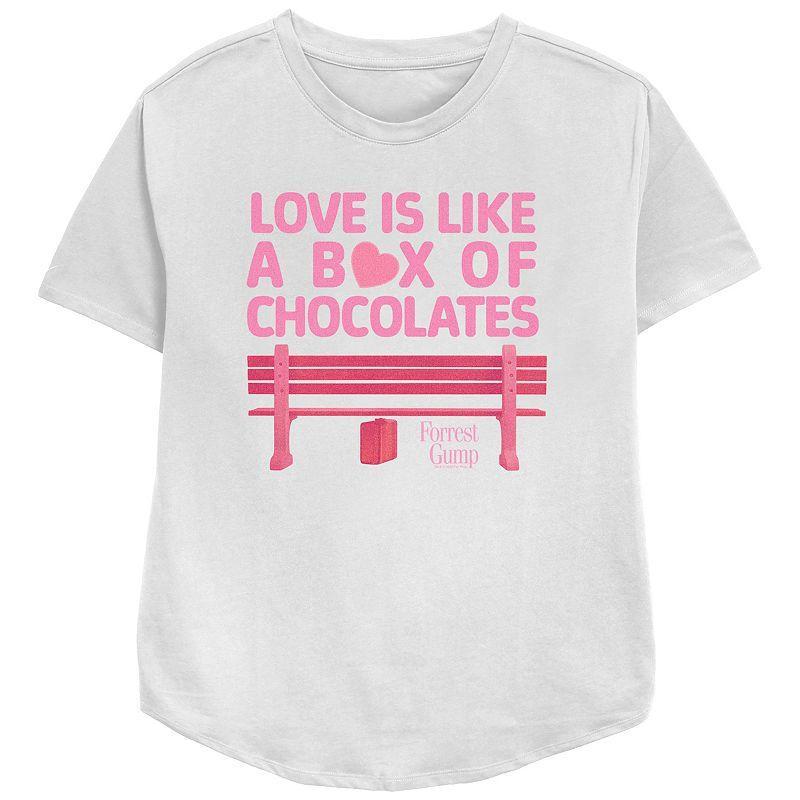 Womens Forrest Gump Love Is Like A Box Of Chocolates Relaxed Fit Graphic Tee, Girls Product Image