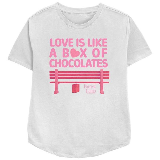 Womens Forrest Gump Love Is Like A Box Of Chocolates Relaxed Fit Graphic Tee, Girls Product Image