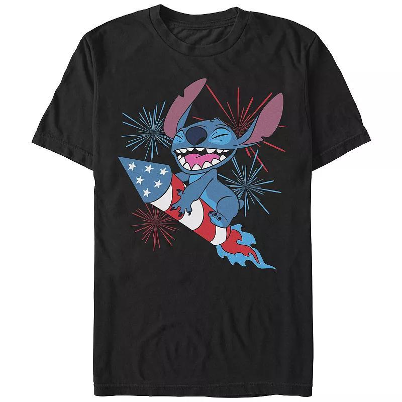 Disneys Lilo & Stitch Mens Riding Fireworks Graphic Tee Product Image