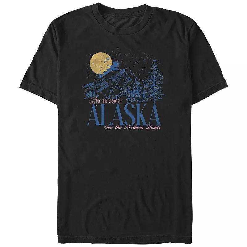 Big & Tall Anchorage Alaska See The Northern Lights Graphic Tee, Mens Product Image