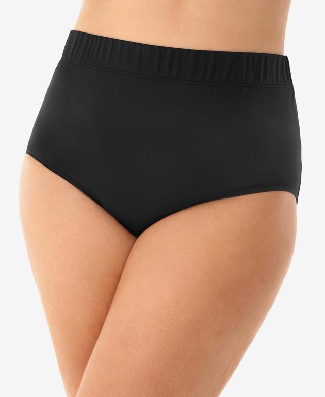 Womens Solid Basic High-Waist Bikini Bottom Product Image