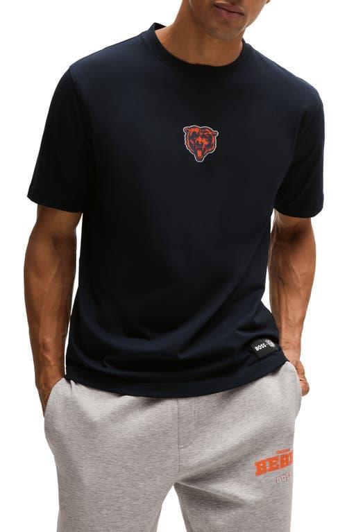 HUGO BOSS Boss X Nfl Stretch-cotton T-shirt With Special Branding In Bears Product Image