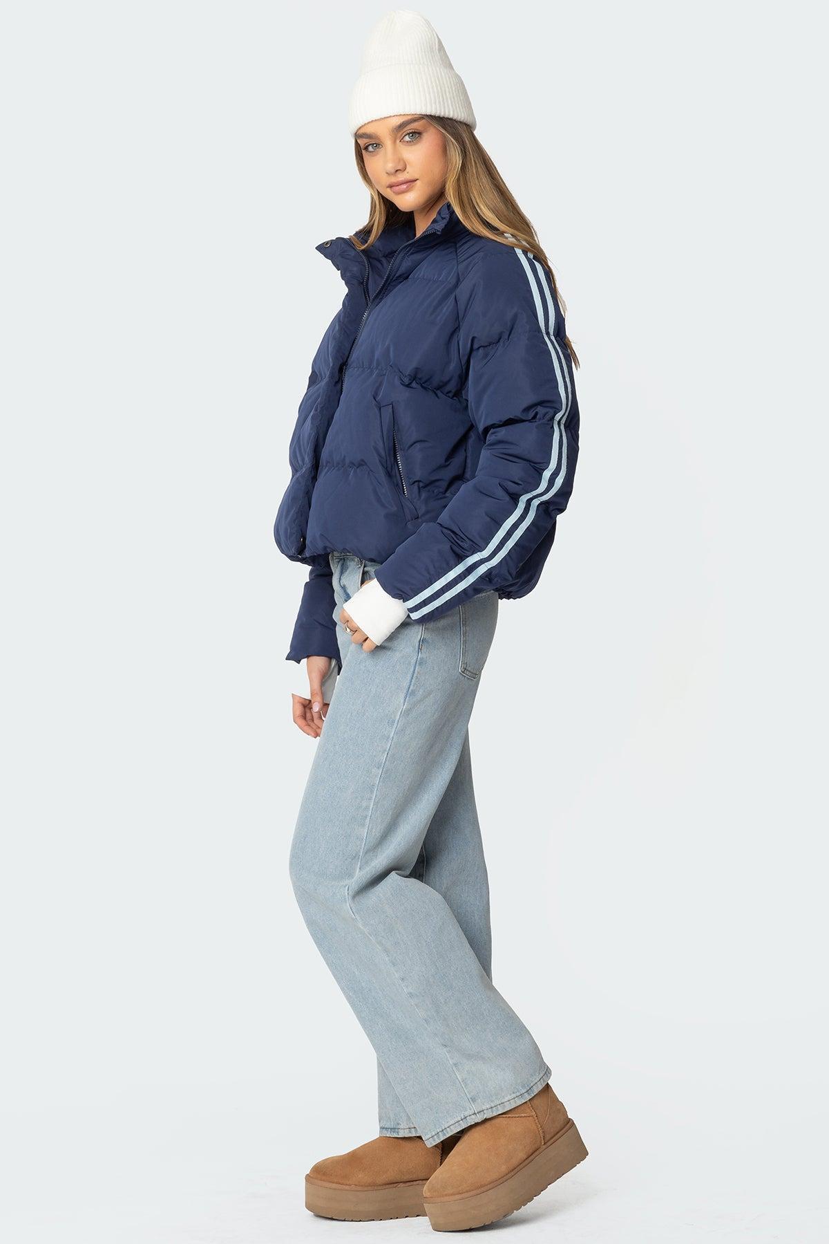 Sherry Side Striped Puffer Jacket Product Image