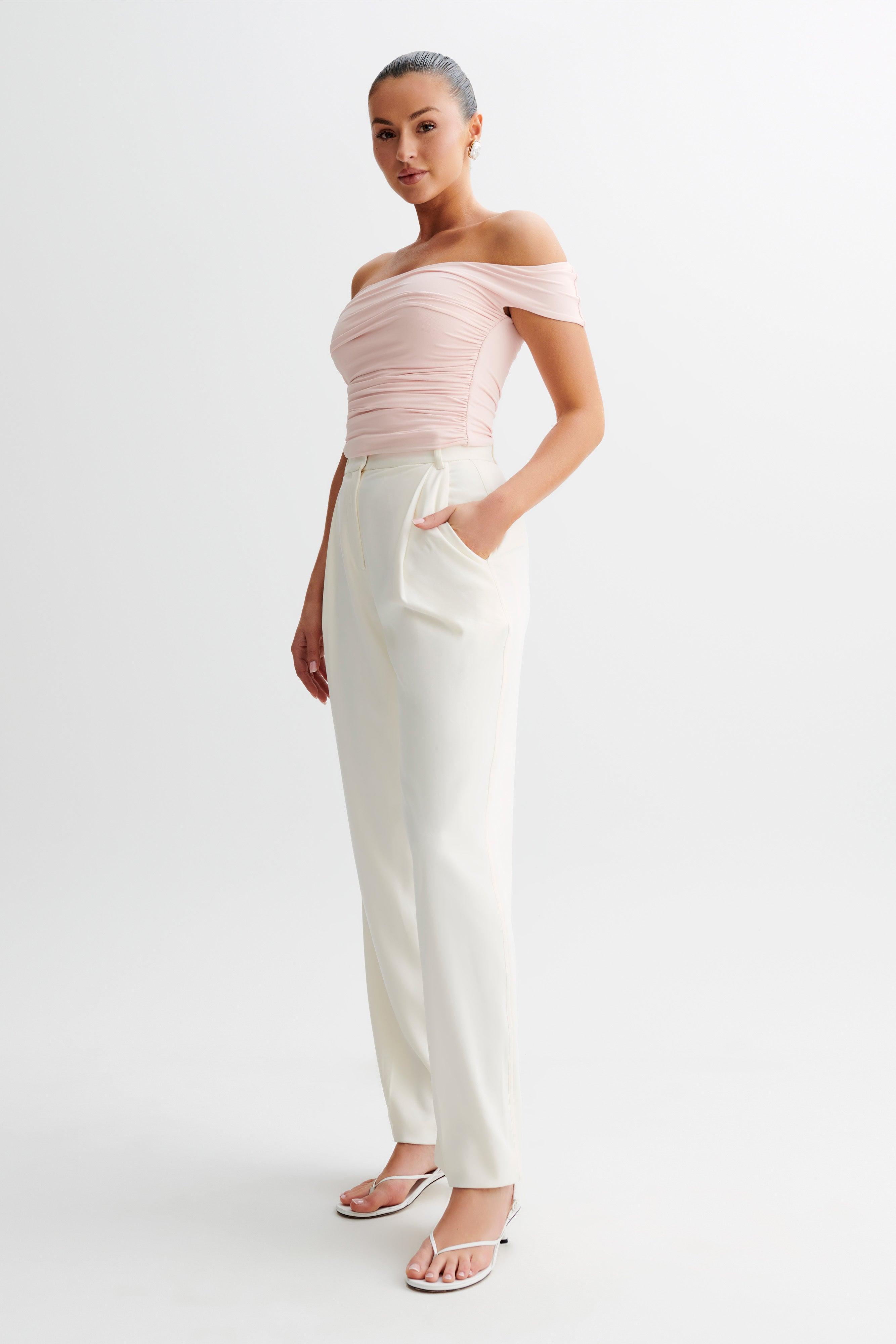 Piper Ruched Off Shoulder Top - Pale Pink Product Image