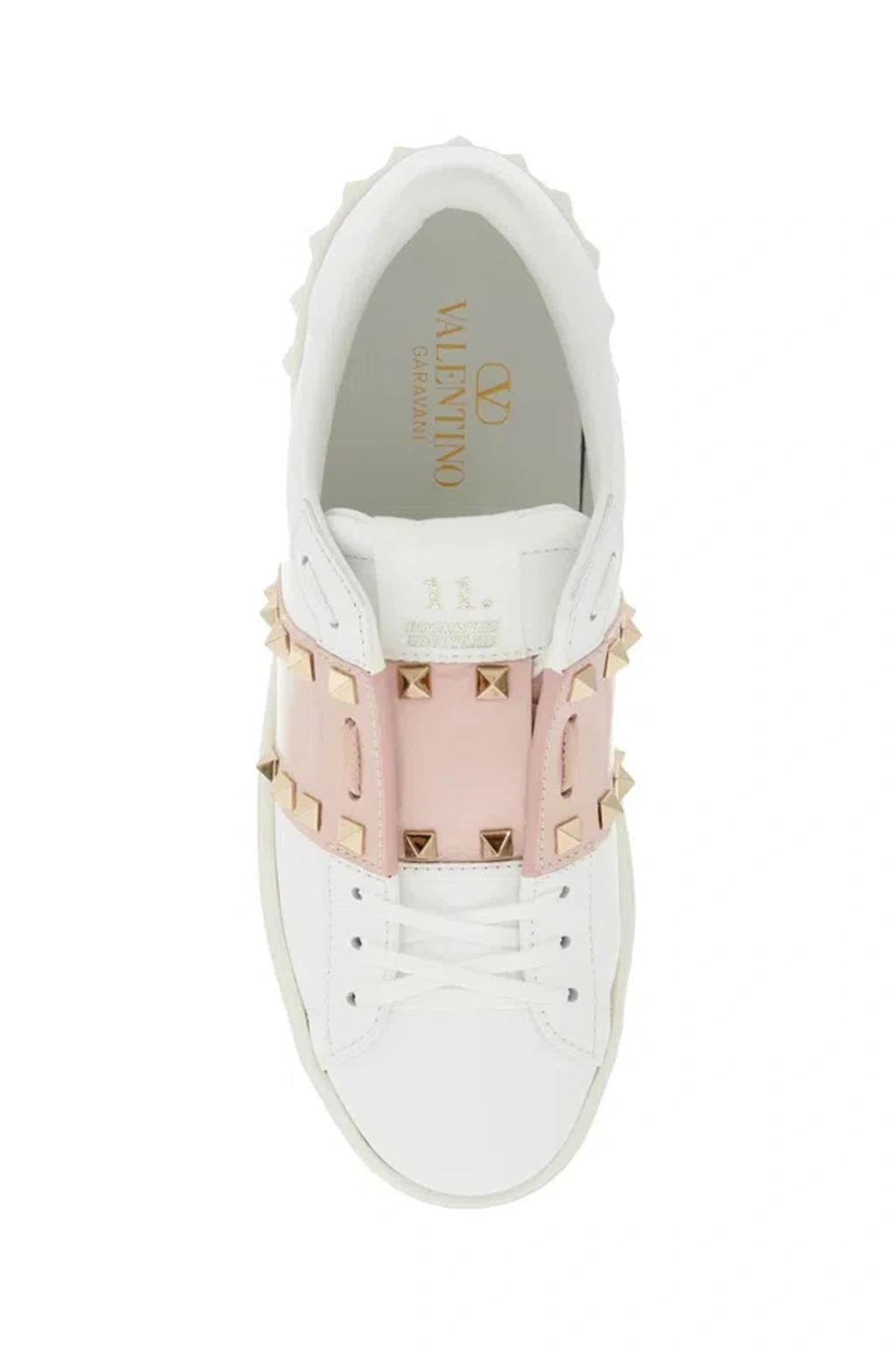 VALENTINO GARAVANI Open Rockstud Untitled Sneakers In White Product Image