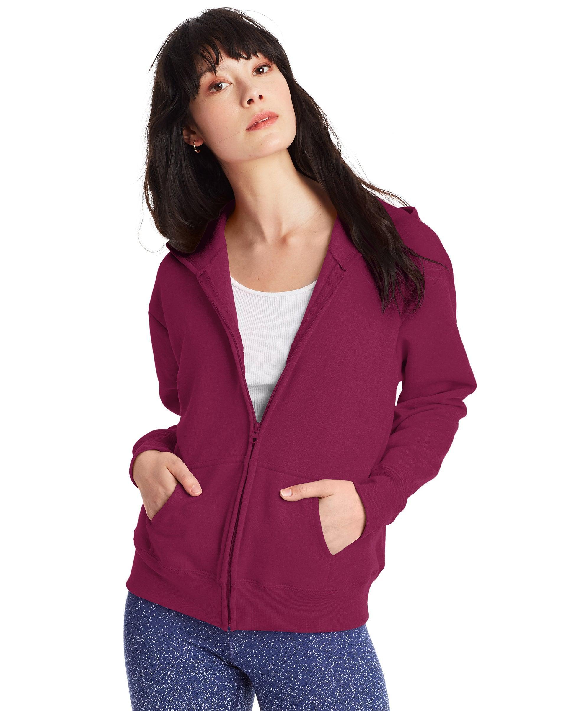 Hanes EcoSmart Womens Fleece Zip Hoodie Slate Heather 2XL Product Image