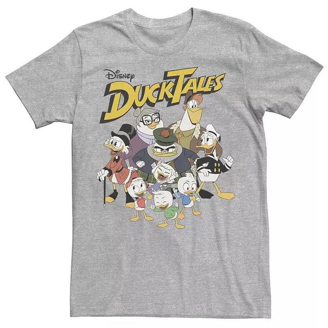 Disneys DuckTales Mens Group Shot Logo Tee Athletic Grey Product Image