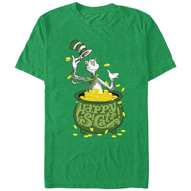 Mens Dr. Seuss Happy St. Cats Graphic Tee Kelly Grey Product Image