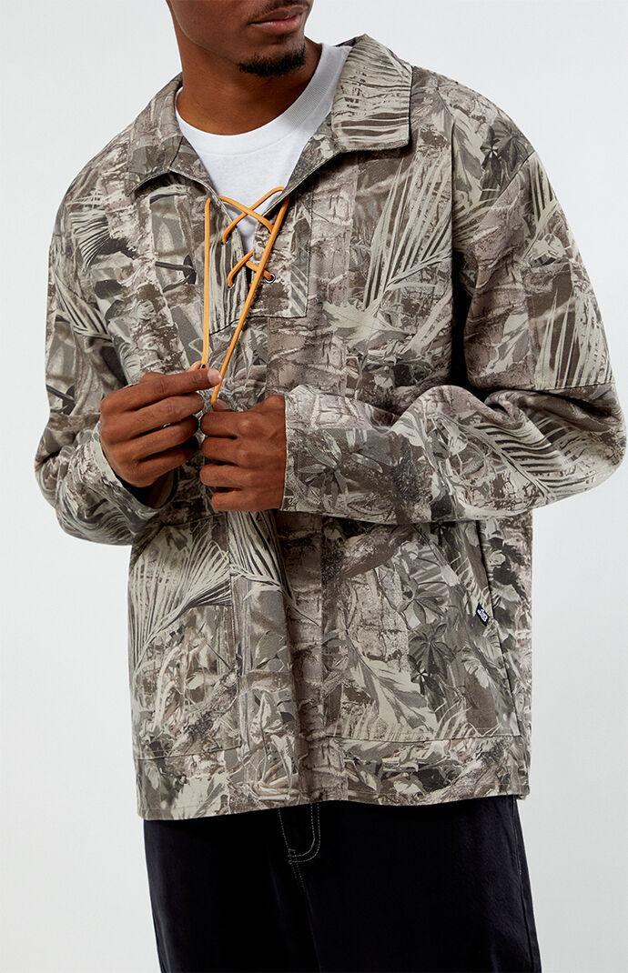 LOST Men's Riverbank Pullover Realpalm Olive Camo Shirt Product Image