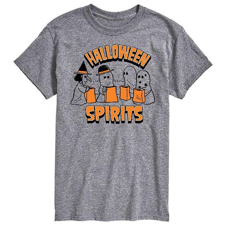 Big & Tall Peanuts Halloween Spirits Graphic Tee, Mens Med Grey Product Image