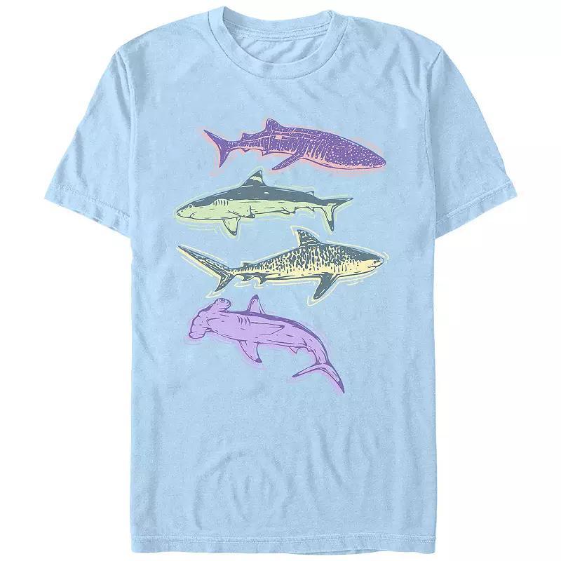 Mens Colorful Sharks Graphic Tee Product Image