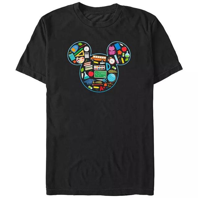 Disneys Mickey Mouse School Supply Icons Big & Tall Graphic Tee, Mens Product Image