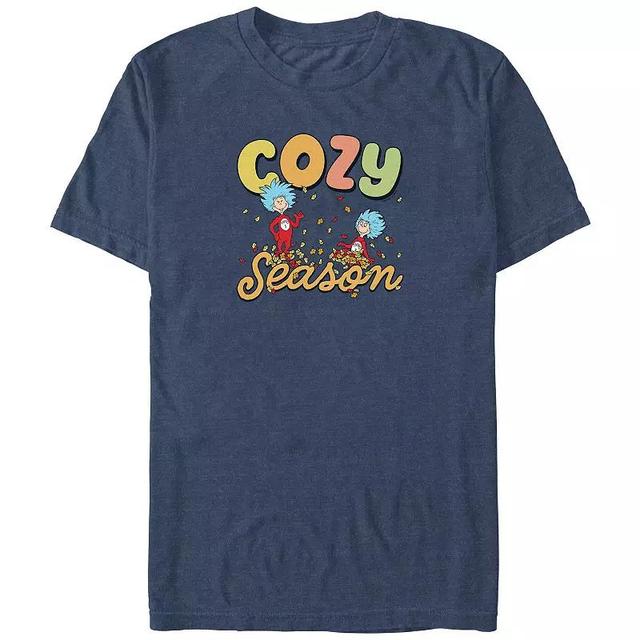 Mens Dr. Seuss Cozy Season Graphic Tee Navy Grey Product Image