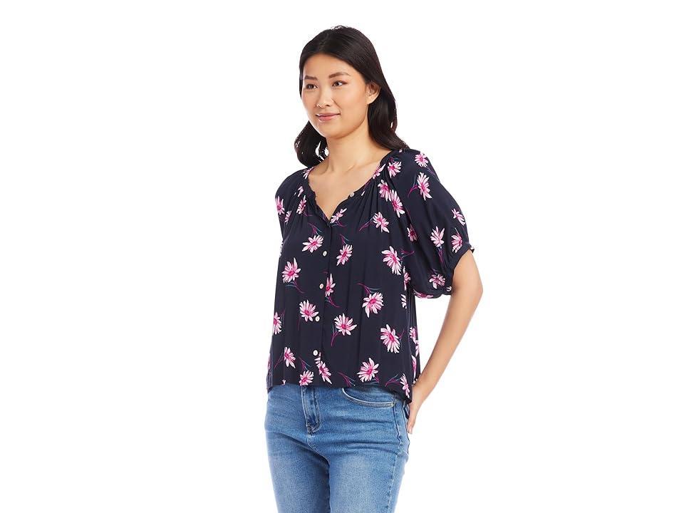 Karen Kane Short Sleeve Peasant Top (Daisy) Women's Clothing Product Image