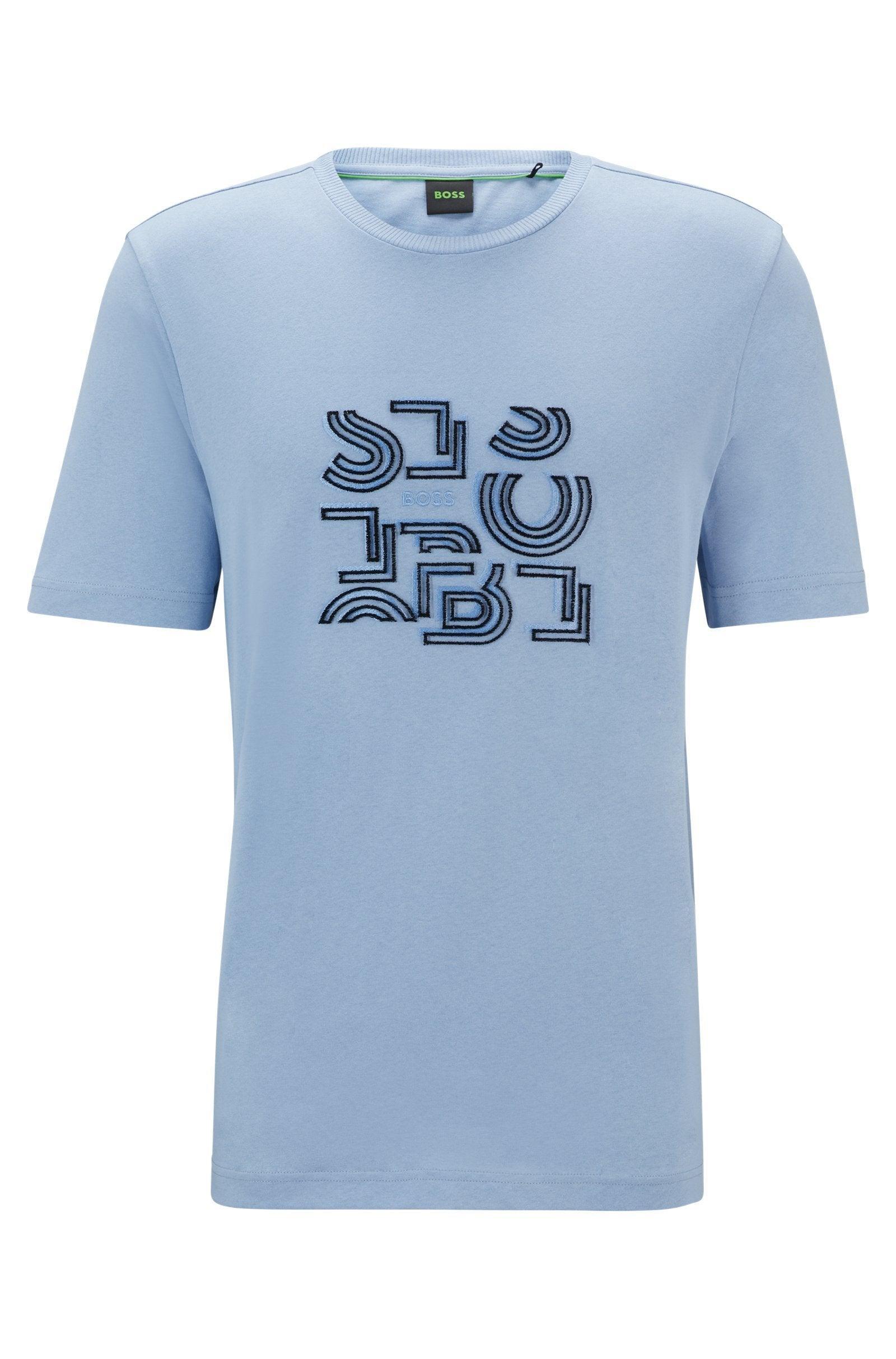 Boss Cotton Jersey T-shirt with Typographic Artwork Product Image