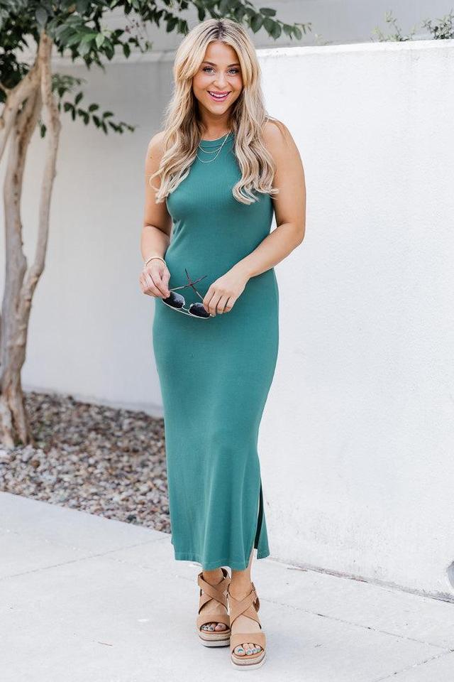 A New Start Teal Midi Dress FINAL SALE Product Image