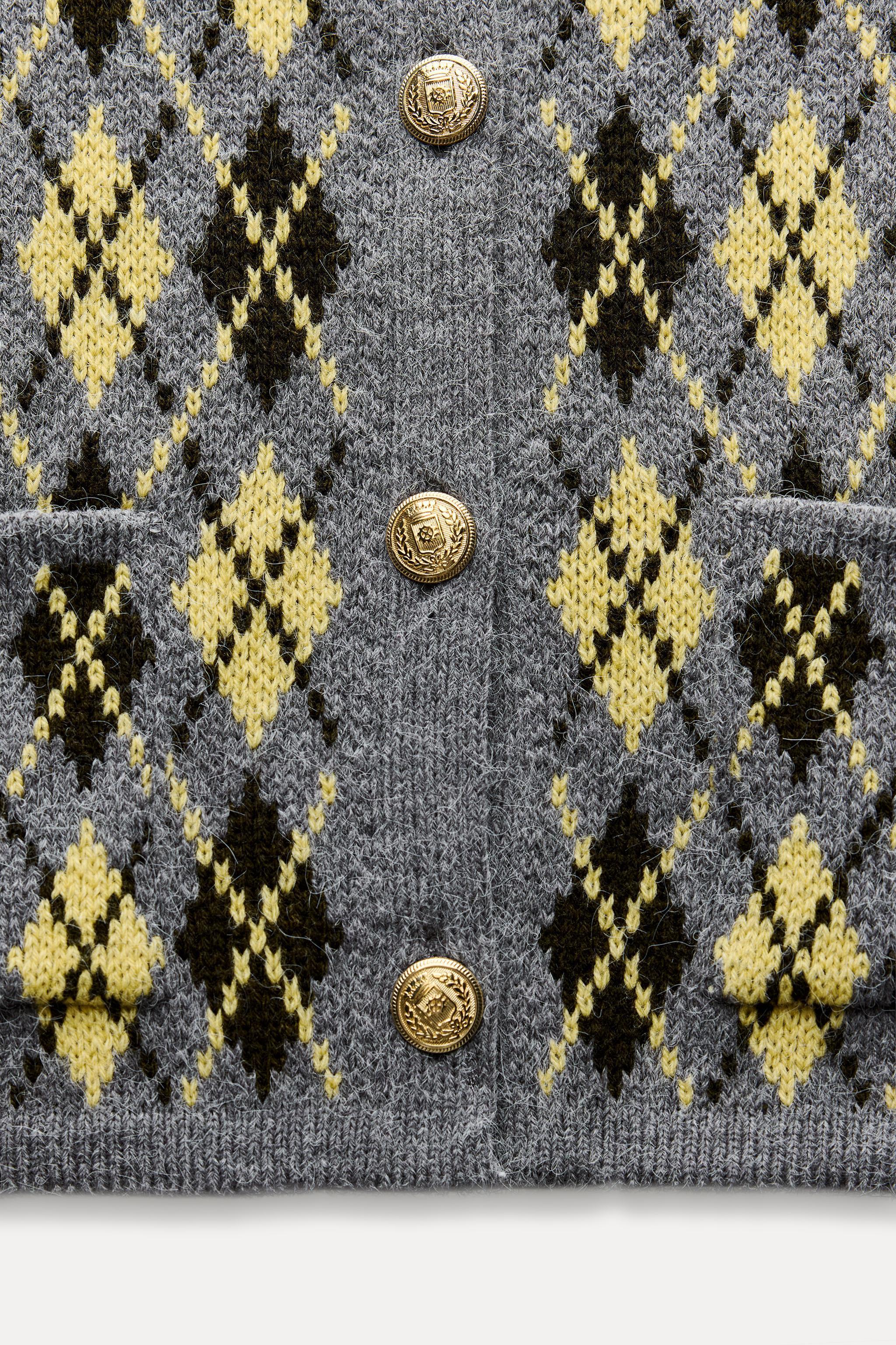 ARGYLE KNIT CARDIGAN Product Image