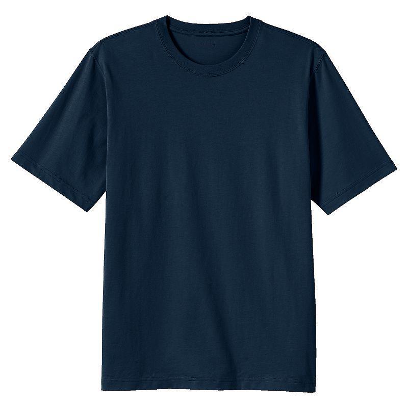 Mens Lands End Super-T Short Sleeve T-Shirt Bermuda Blue Grey Product Image