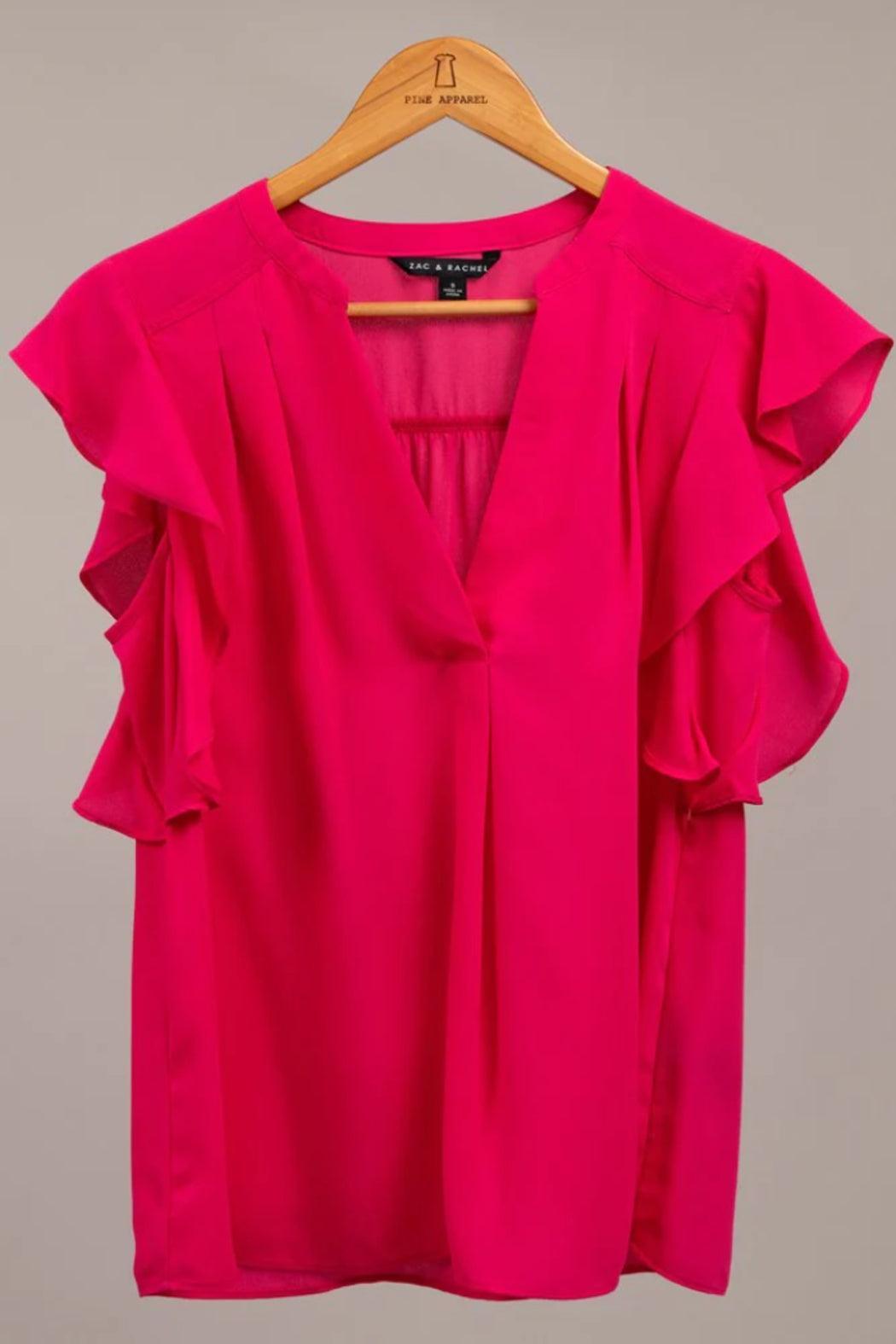 Crepe Ruffle Sleeve Top Female Product Image