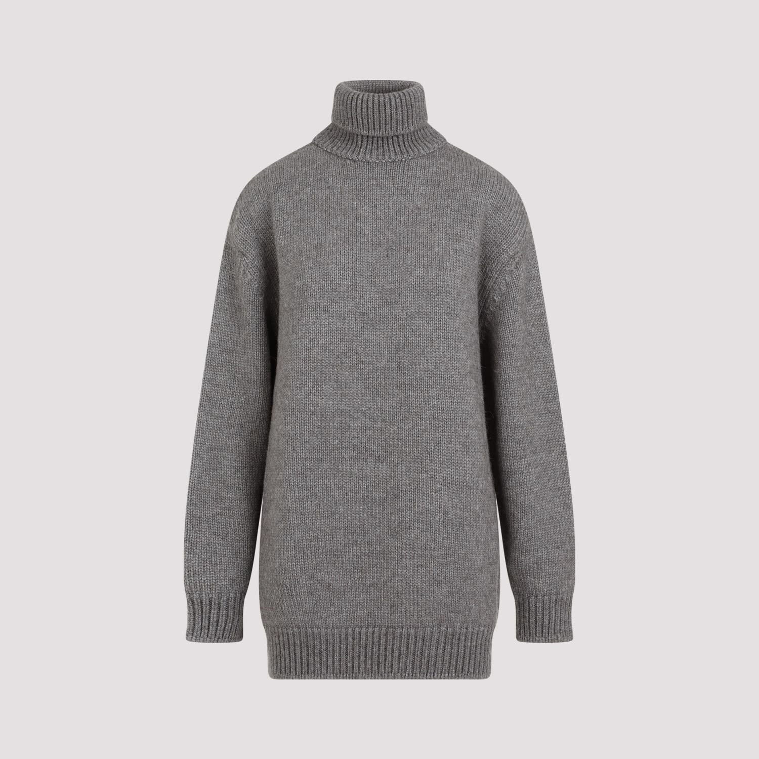 THE ROW Light Sage Elu Alpaca And Silk Sweater In Grey Product Image