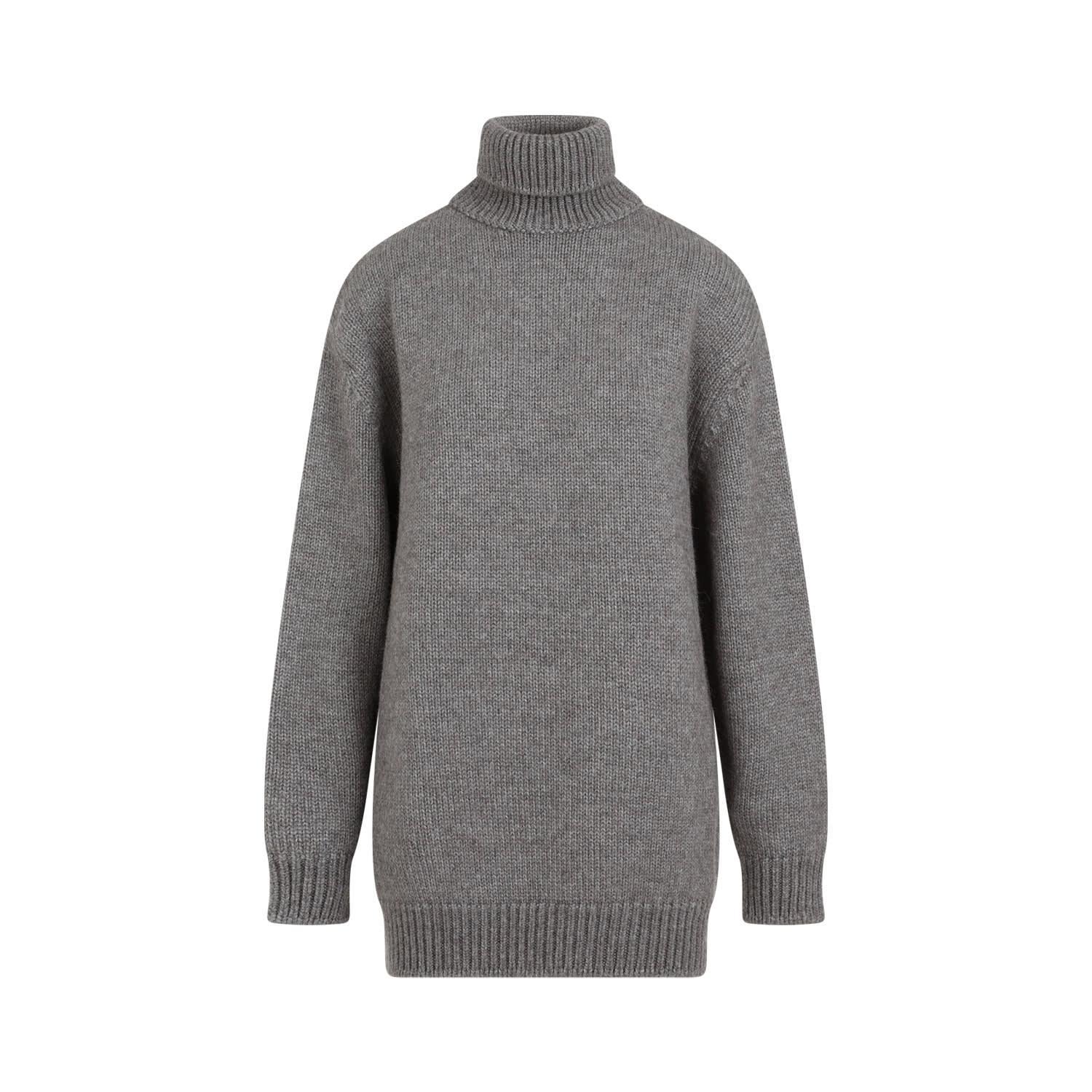 THE ROW Light Sage Elu Alpaca And Silk Sweater In Grey Product Image