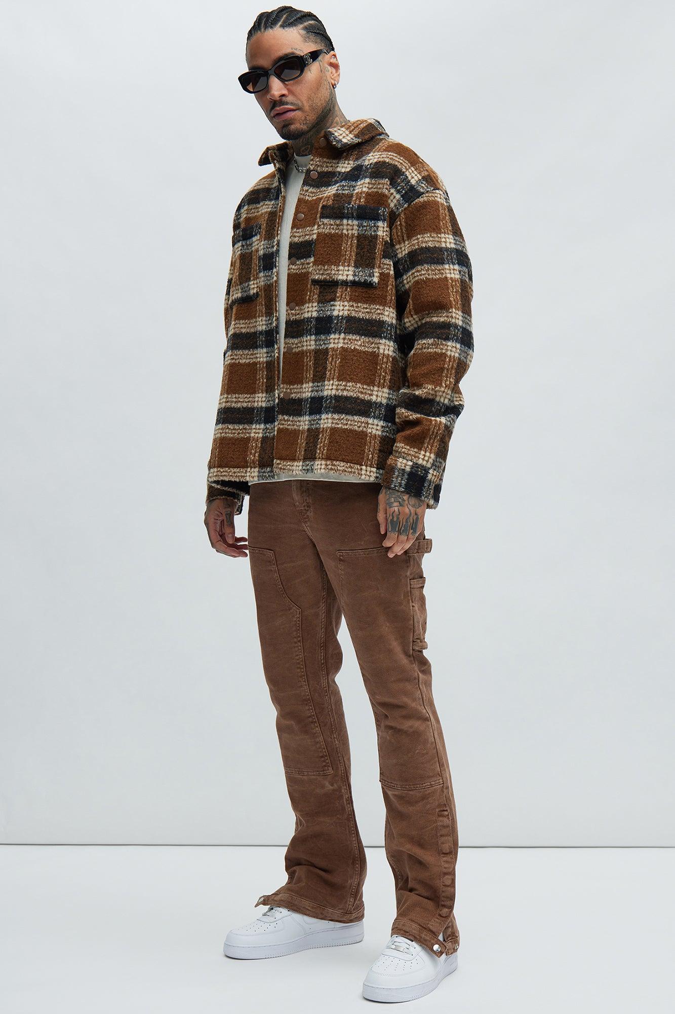 Zion Mohair Oversized Shirt - Brown/combo Product Image